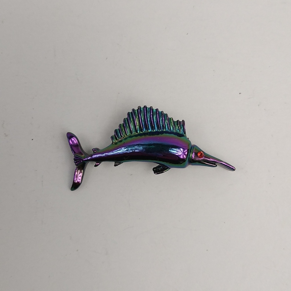 Vintage Iridescent Swordfish Pin